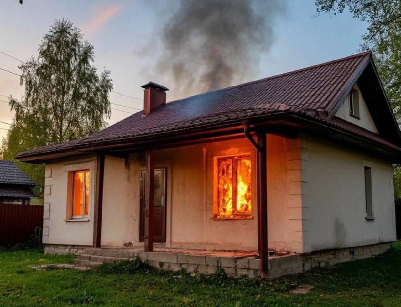Два частных дома сгорели в деревне Шарапово